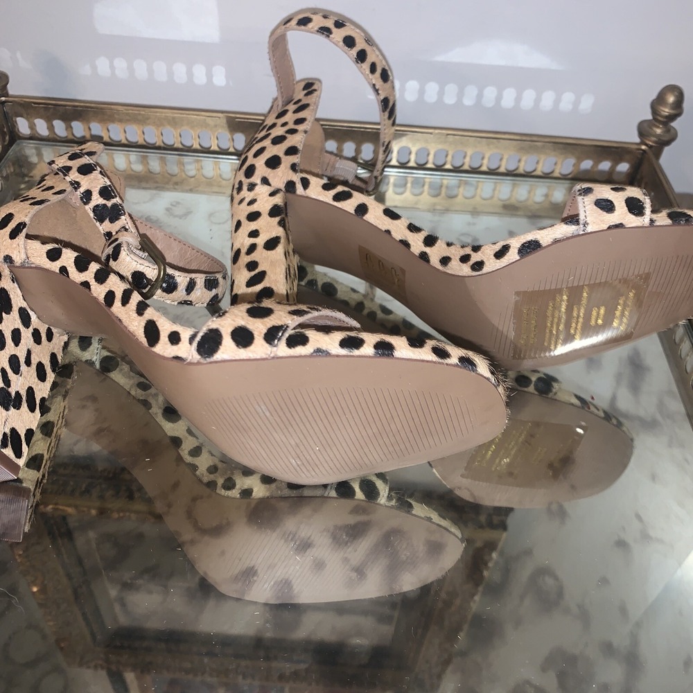 Madewell Brooke Ankle Strap Sandal Womens 6 in Spot Dot Calf Hair - Picture 7 of 7